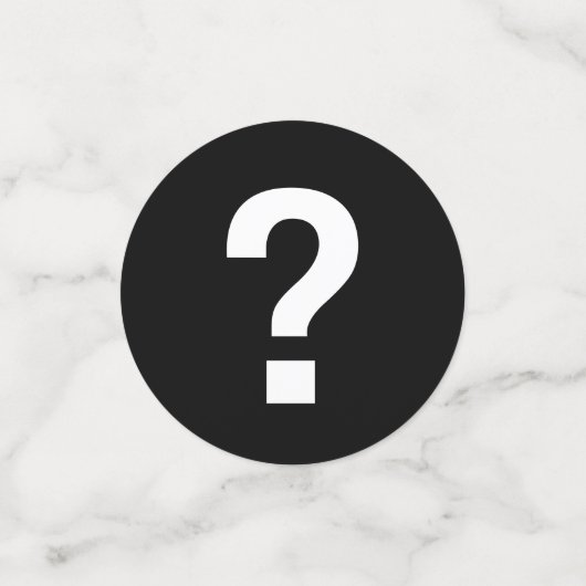 黒の白い疑問符 コンフェッティ (スモール正面)