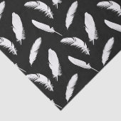 黒の白い羽のプリント 薄葉紙 (詳細)