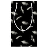 黒の白い羽 スモールペーパーバッグ (正面)