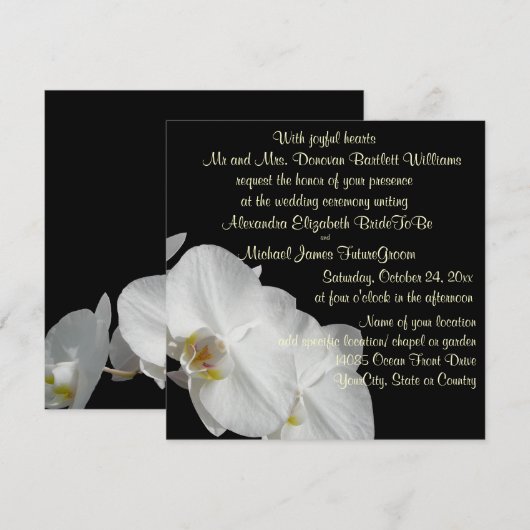 黒の白い蘭 招待状 (正面/裏面)