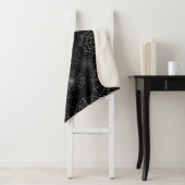 黒の白い蜘蛛の巣のクモの巣の絹パターン シェルパブランケット (インサイチュ)