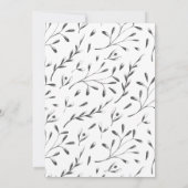 黒の白い赤のグラフィックフローラ結婚式招待状 招待状 (裏面)