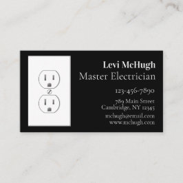 黒の白い電気コンセント 名刺