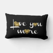 、黒の白いwの金ゴールドのハートもっと愛して下さい ランバークッション (裏面)