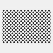 黒の白のサイズ違う水玉模様 ラッピングペーパーシート (正面2)