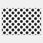 黒の白のサイズ違う水玉模様 ラッピングペーパーシート (正面)