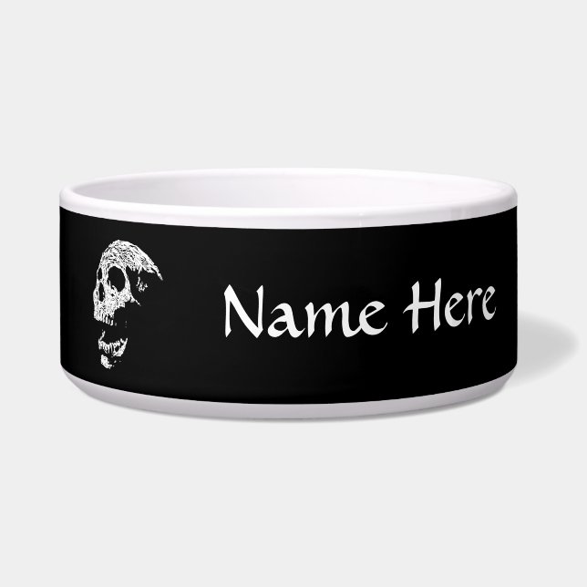 黒の白のスカル ボウル (正面)