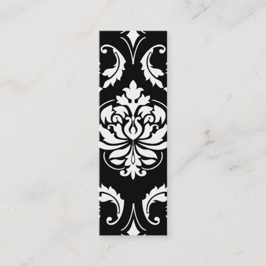 黒の白のダイヤモンドのダマスク織 スキニー名刺 (正面)