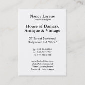 黒の白のバルバドス 名刺 (裏面)