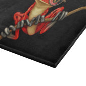 黒の目ガラスを持つかわいく赤いアマガエル カッティングボード (角)