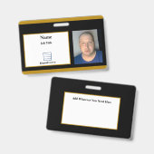 黒の社員証 バッジ (正面＆裏面)