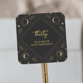 黒の神秘的なホロスコープ月の誕生日エンベロープ スクエアシール