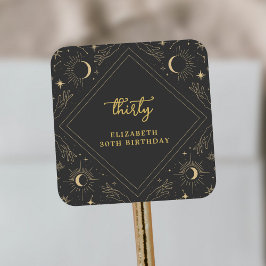 黒の神秘的なホロスコープ月の誕生日エンベロープ スクエアシール