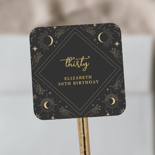 黒の神秘的なホロスコープ月の誕生日エンベロープ スクエアシール