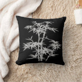 黒の禅のタケアジアスタイル クッション (ブランケット)