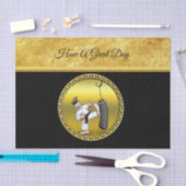 黒の稽古をする黒帯空手のバッグ 薄葉紙 (クラフト)