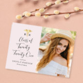 黒の筆記体 看護学卒業発表  ポストカード