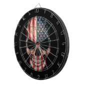 黒の米国旗のスカル ダーツボード (正面右)