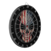 黒の米国旗のスカル ダーツボード (正面左)