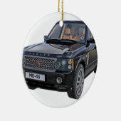 黒の粗紡機車 セラミックオーナメント (右)