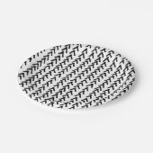 黒の素朴部族パターン紙プレート ペーパープレート (アングル)