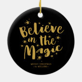 黒の素朴金ゴールドス信じト・魔法 セラミックオーナメント (裏面)