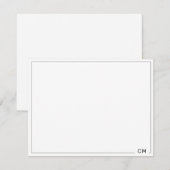 黒の細枠2文字モノグラム ノートカード (正面/裏面)