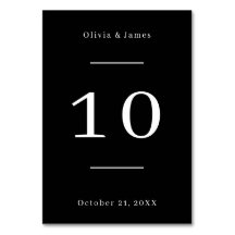 黒の結婚テーブル番号