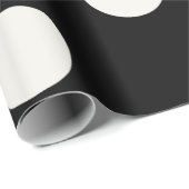 黒の結婚式のバニラポルカドットパターン ラッピングペーパー (ロールコーナー)