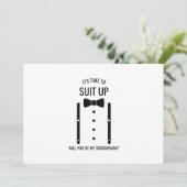 黒の結婚式の蝶ネクタイ groommsman プロポーズ 招待状 (スタンド正面)