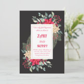 黒の結婚式招待状カードのデザイン 招待状 (スタンド正面)