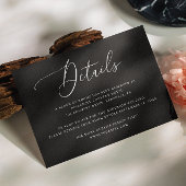黒の結婚詳細挿入 | スクリプトエレガント エンクロージャーカード