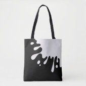 黒の絵を描白いスプラッシュ トートバッグ (正面)
