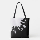 黒の絵を描白いスプラッシュ トートバッグ (裏面)