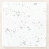 黒の絵を描（ばちゃばちゃ）跳ねるパターン ガラスコースター (裏面)