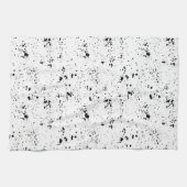 黒の絵を描(ばちゃばちゃ)跳ねるパターン キッチンタオル (横)