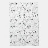 黒の絵を描(ばちゃばちゃ)跳ねるパターン キッチンタオル (縦)