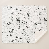 黒の絵を描（ばちゃばちゃ）跳ねるパターン シェルパブランケット (正面(横))