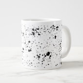 黒の絵を描(ばちゃばちゃ)跳ねるパターン ジャンボコーヒーマグカップ (正面右)