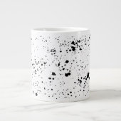 黒の絵を描(ばちゃばちゃ)跳ねるパターン ジャンボコーヒーマグカップ (正面)