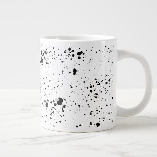 黒の絵を描(ばちゃばちゃ)跳ねるパターン ジャンボコーヒーマグカップ (右)