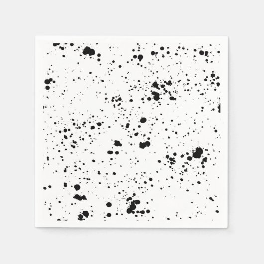 黒の絵を描（ばちゃばちゃ）跳ねるパターン スタンダードカクテルナプキン (正面)