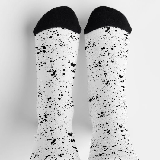 黒の絵を描（ばちゃばちゃ）跳ねるパターン ソックス (上部)