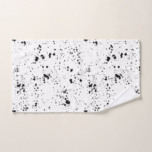 黒の絵を描(ばちゃばちゃ)跳ねるパターン バスタオルセット (ハンドタオル)