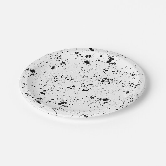 黒の絵を描（ばちゃばちゃ）跳ねるパターン ペーパープレート (アングル)