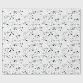 黒の絵を描（ばちゃばちゃ）跳ねるパターン ラッピングペーパー (フラット)