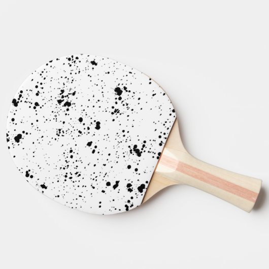 黒の絵を描（ばちゃばちゃ）跳ねるパターン 卓球ラケット (横)