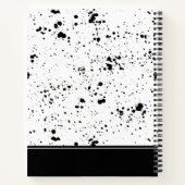 黒の絵を描（ばちゃばちゃ）跳ねるパターン |名前の追加 ノートブック (裏面)