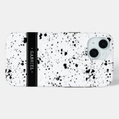 黒の絵を描（ばちゃばちゃ）跳ねるパターン |名前の追加 Case-Mate iPhoneケース (裏面 (横))