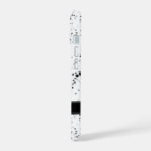 黒の絵を描（ばちゃばちゃ）跳ねるパターン |名前の追加 iPhone 15ケース (左側面)